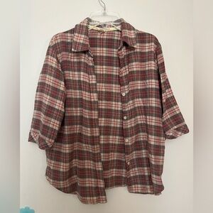 Calvin Klein Plaid Button-Up Shirt (Size: S)